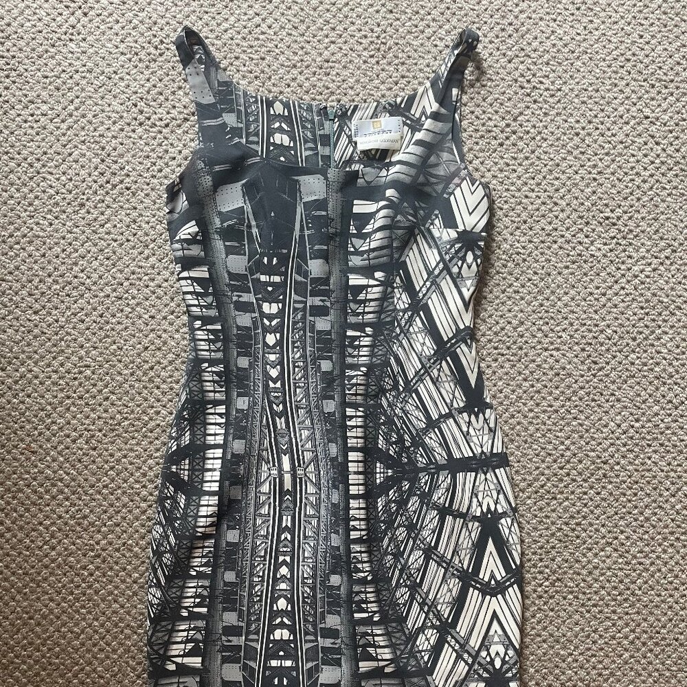 Givenchy couture city print black & white minidress - women's small